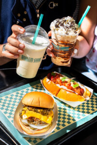 Harlem Shake milkshakes, burger and hotdog