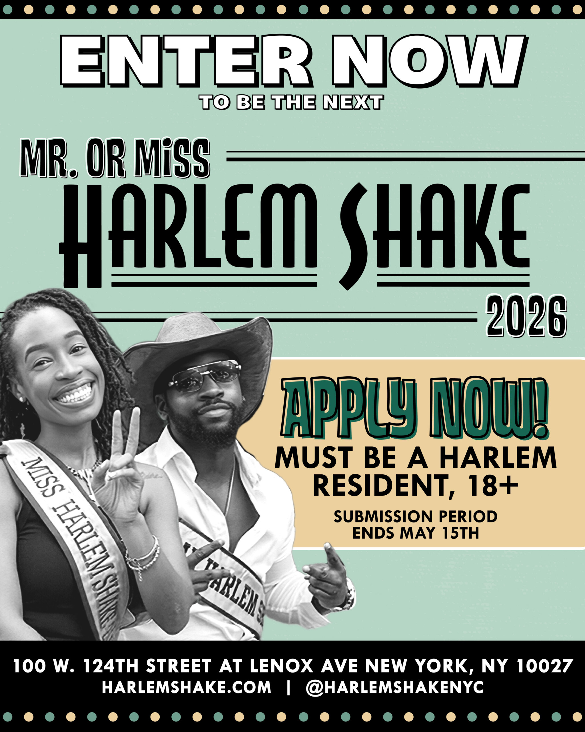 Apply now to be Mr./Miss Harlem Shake 2026!